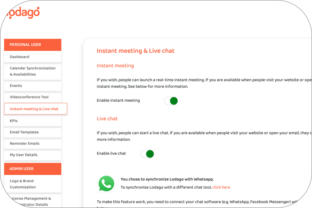 scheduling software - instant meeting