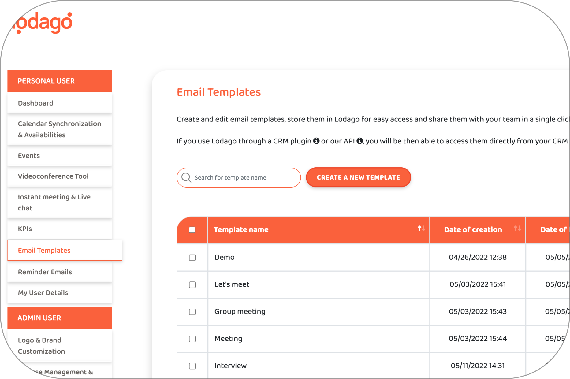 Scheduling software - Email templates