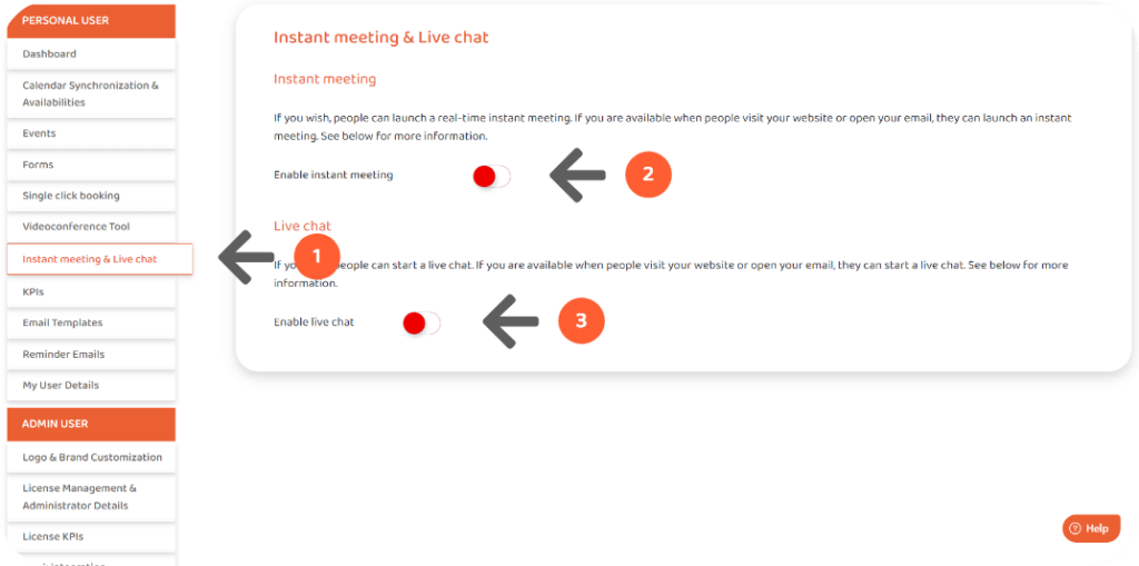 Instant meeting & live chat